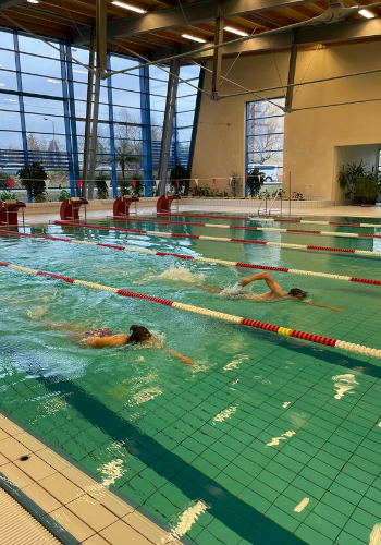 Schwimmerbecken mit 6 x 25-Meter-Bahnen